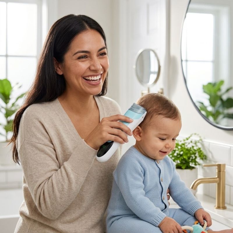 Máquina de Cortar Cabelo para Bebé com Aspiração