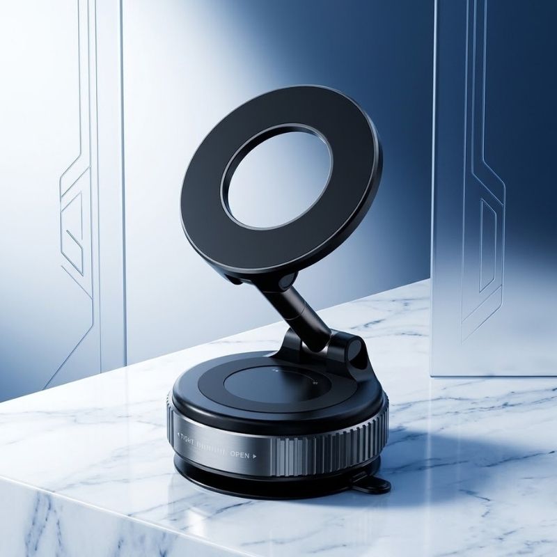 Suporte magnético para telemóvel, fixação flexível, rotação de 360°