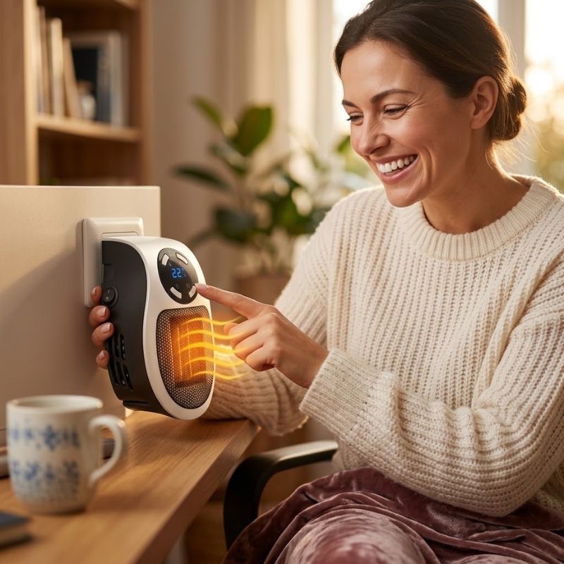 Mini Aquecedor de Ar Elétrico Portátil