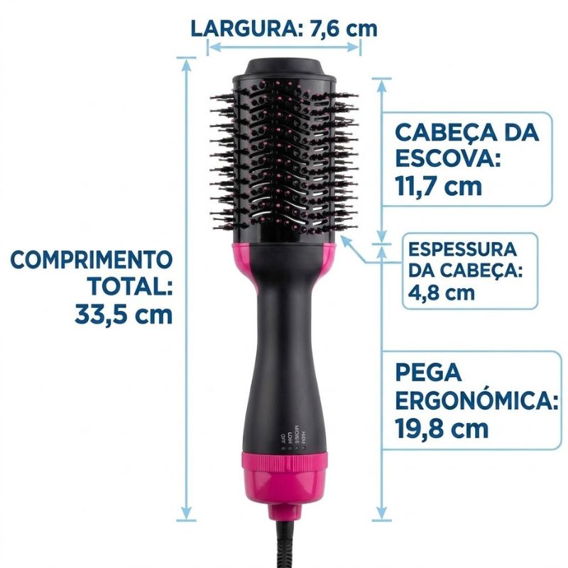 Escova Secadora e Volumizadora 3 em 1