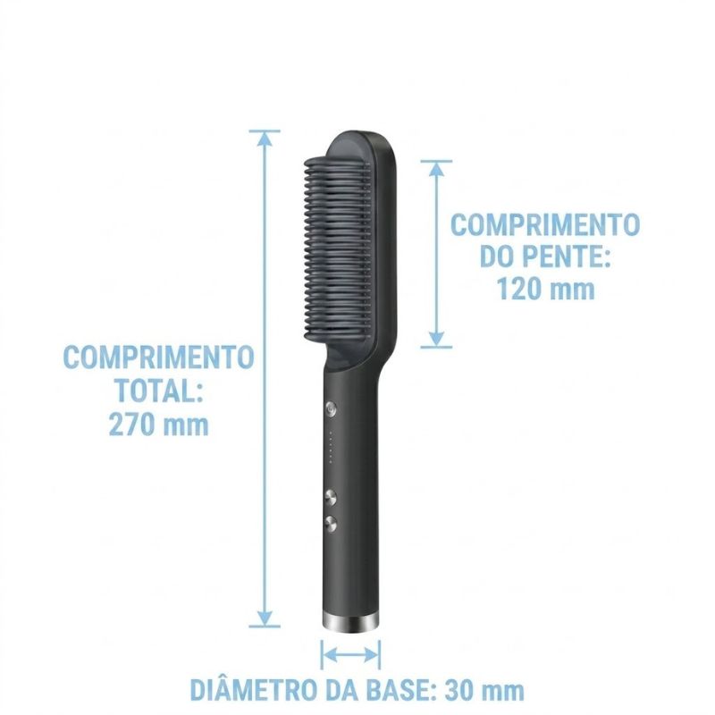 Escova alisadora de cabelo iónica