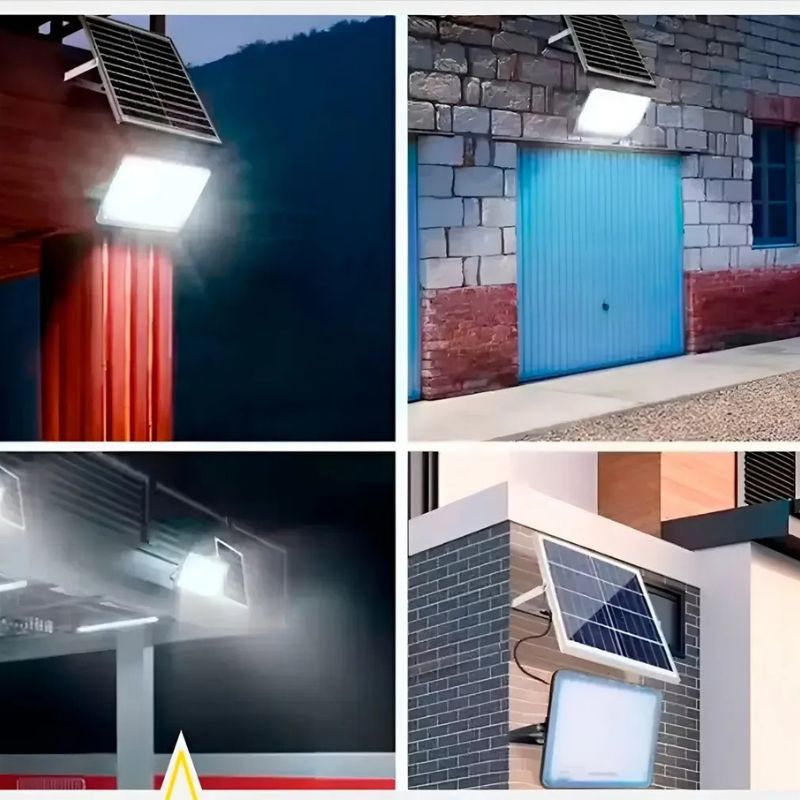 Projetor LED Solar com Painel e Comando à Distância