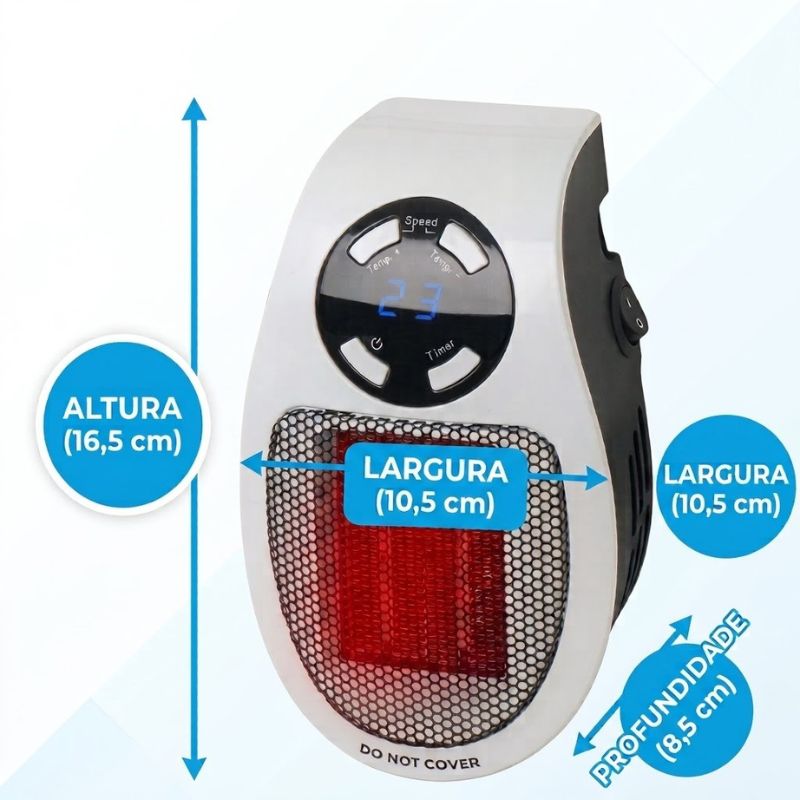 Mini Aquecedor de Ar Elétrico Portátil