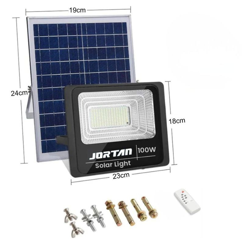 Projetor LED Solar com Painel e Comando à Distância